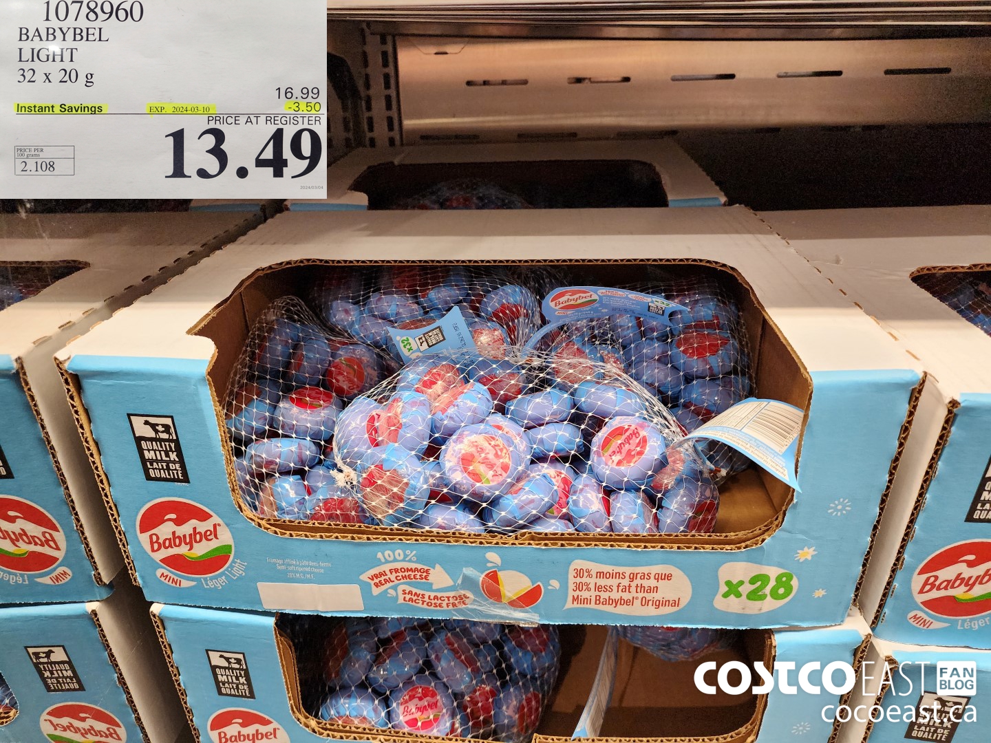 1078960 BABYBEL LIGHT 32 x 20 g ($3.50 INSTANT SAVINGS EXPIRES ON 2024-03-10) $13.49