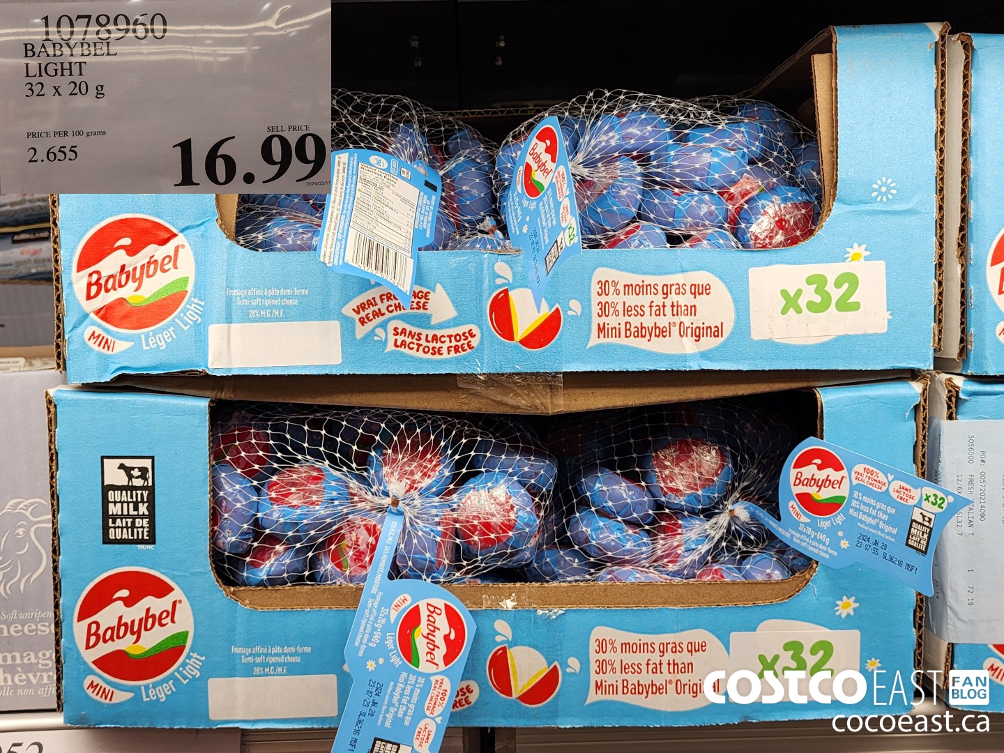 1078960 BABYBEL LIGHT 32 x 20 g $16.99