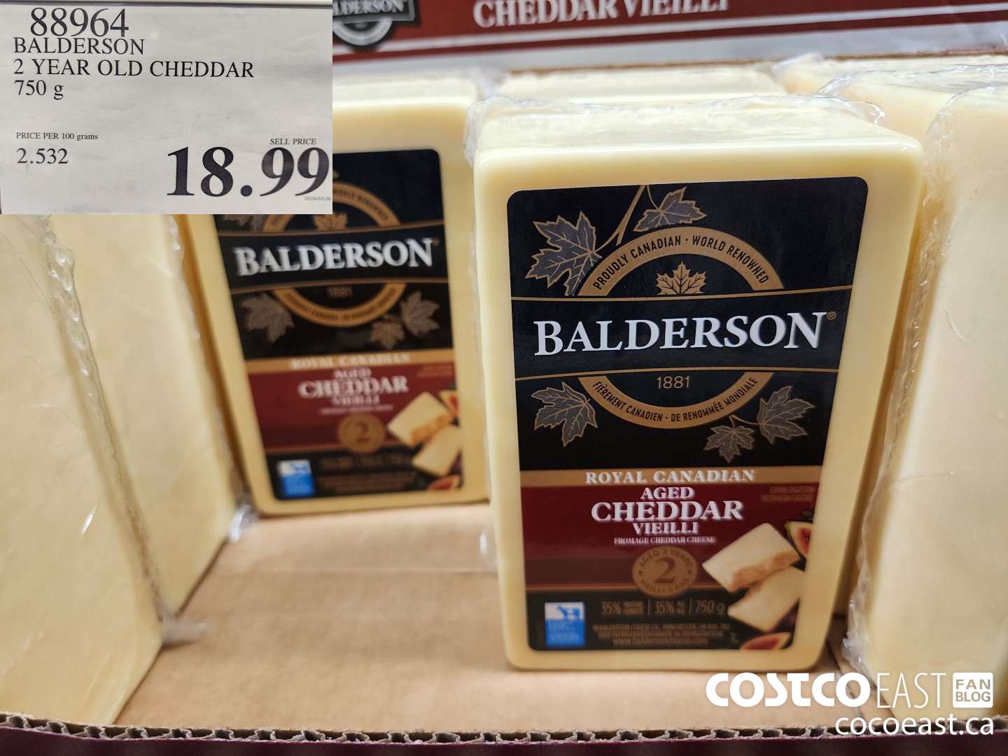88964 BALDERSON 2 YEAR OLD CHEDDAR 750 g $18.99