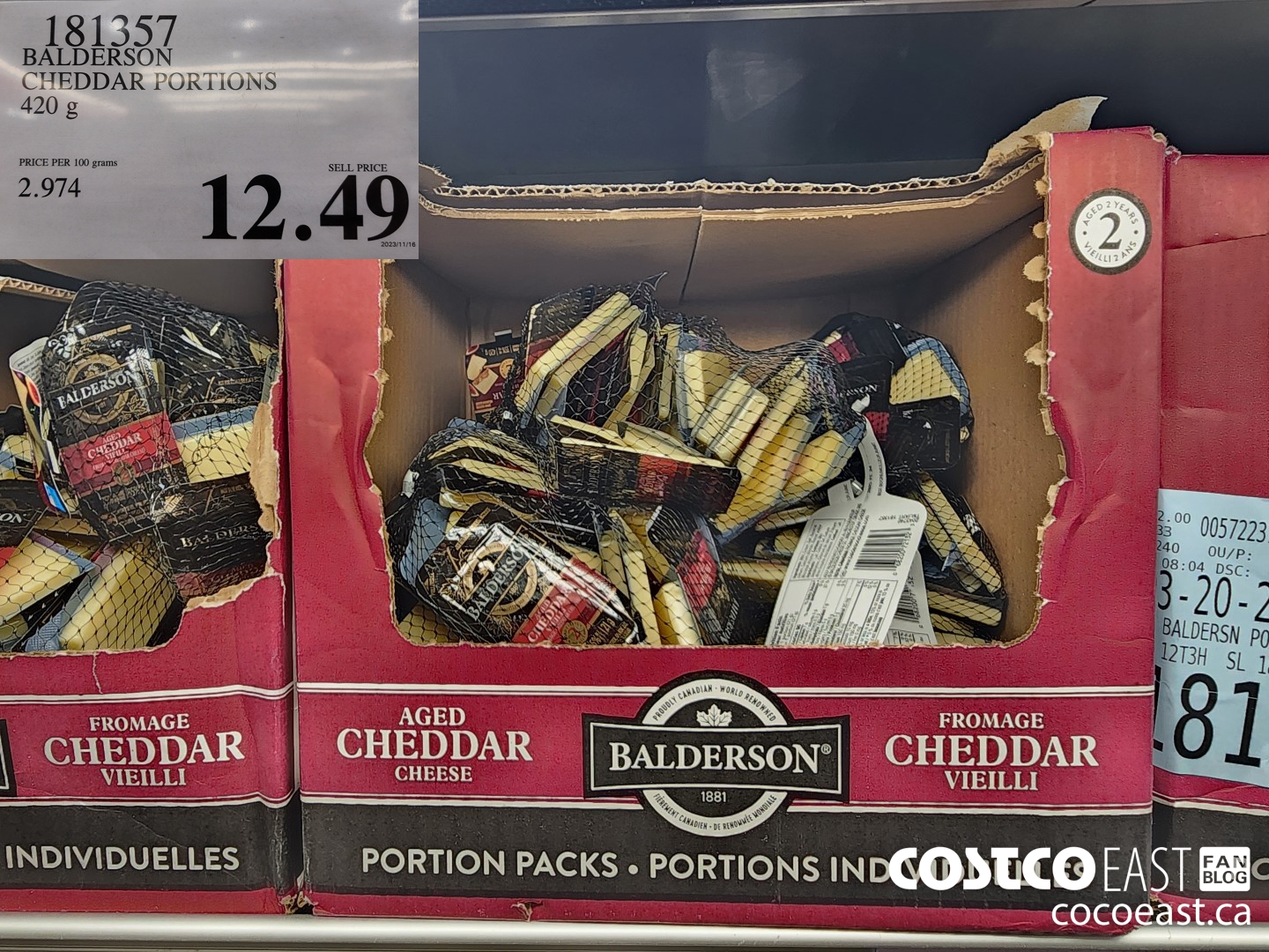 181357 BALDERSON CHEDDAR PORTIONS 420 G $12.49