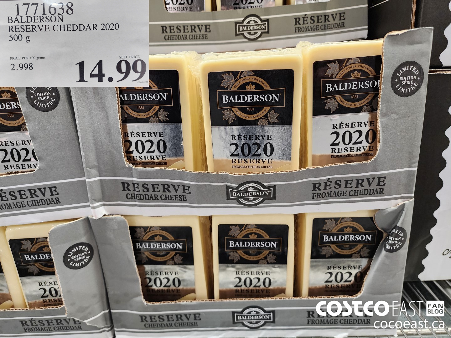 1771638 BALDERSON RESERVE CHEDDAR 2020 500 G $14.99