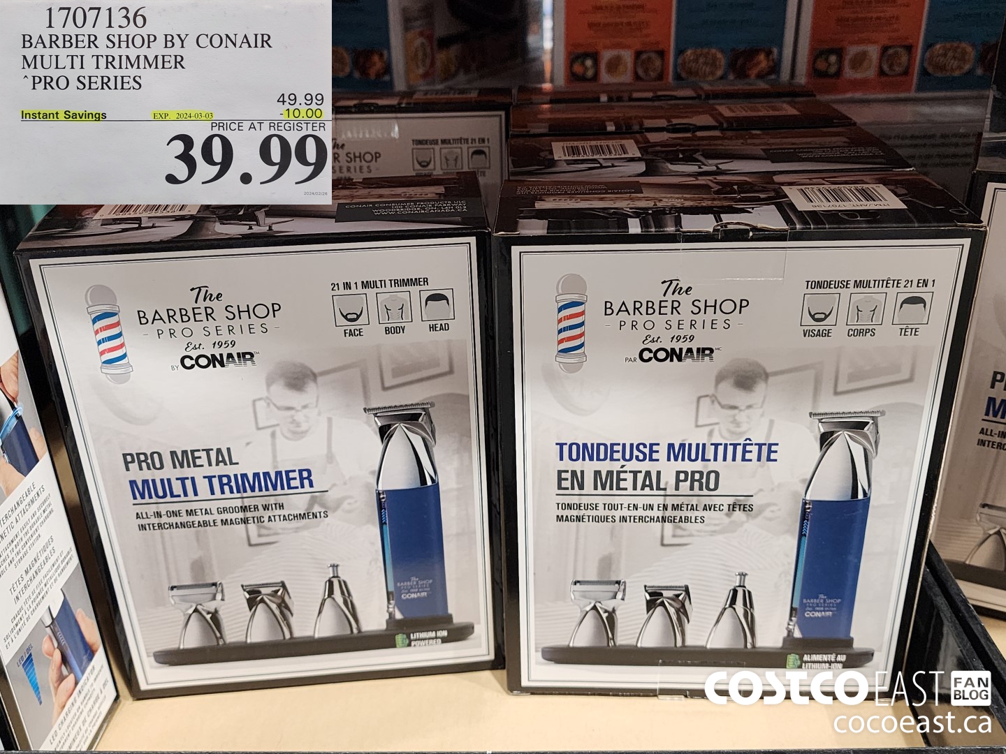 1707136 BARBER SHOP BY CONAIR MULTI TRIMMER “PRO SERIES ($10.00 INSTANT SAVINGS EXPIRES ON 2024-03-03) $39.99