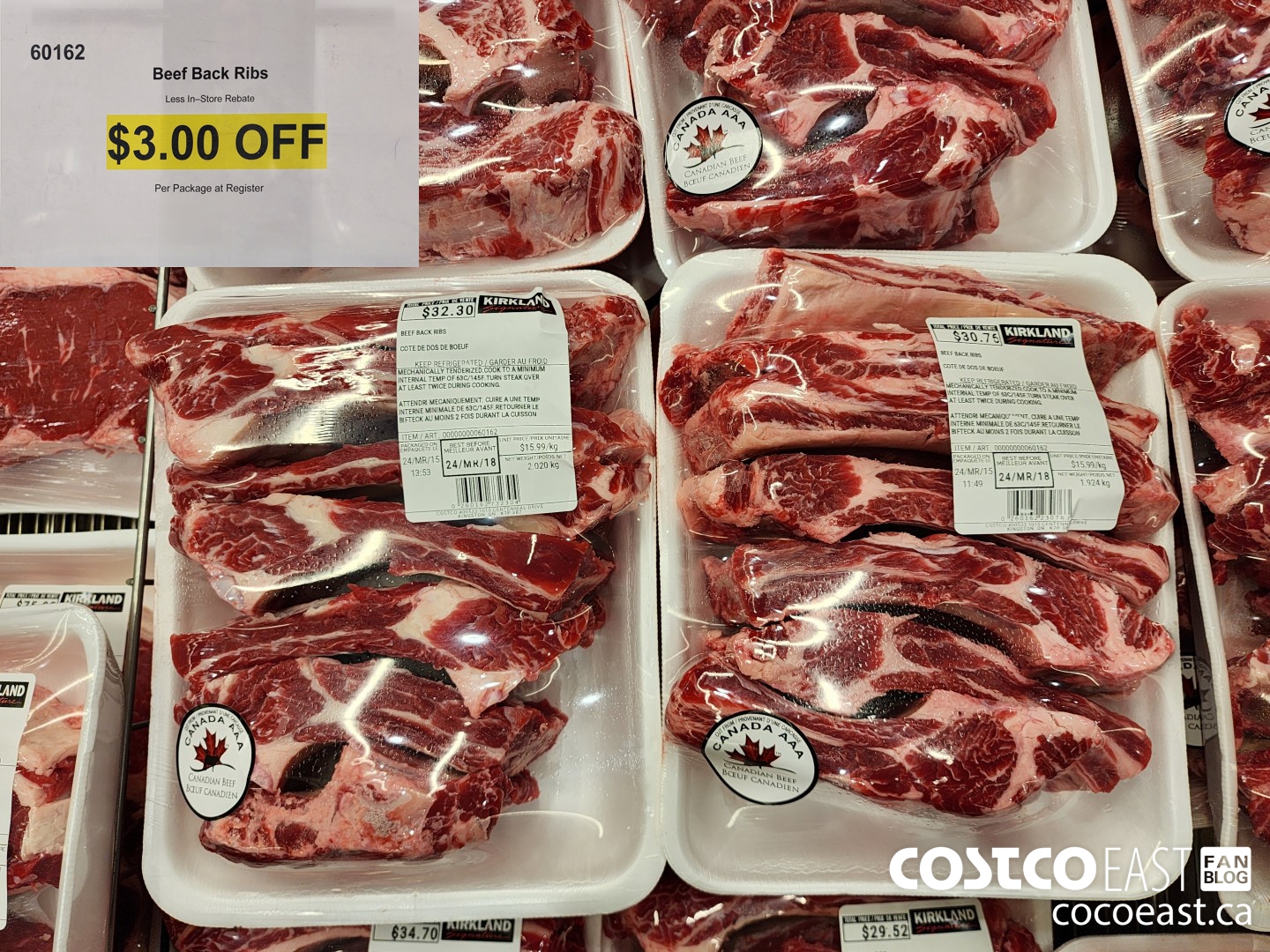 60162 BEEF BACK RIBS ($3.00 INSTANT SAVINGS)