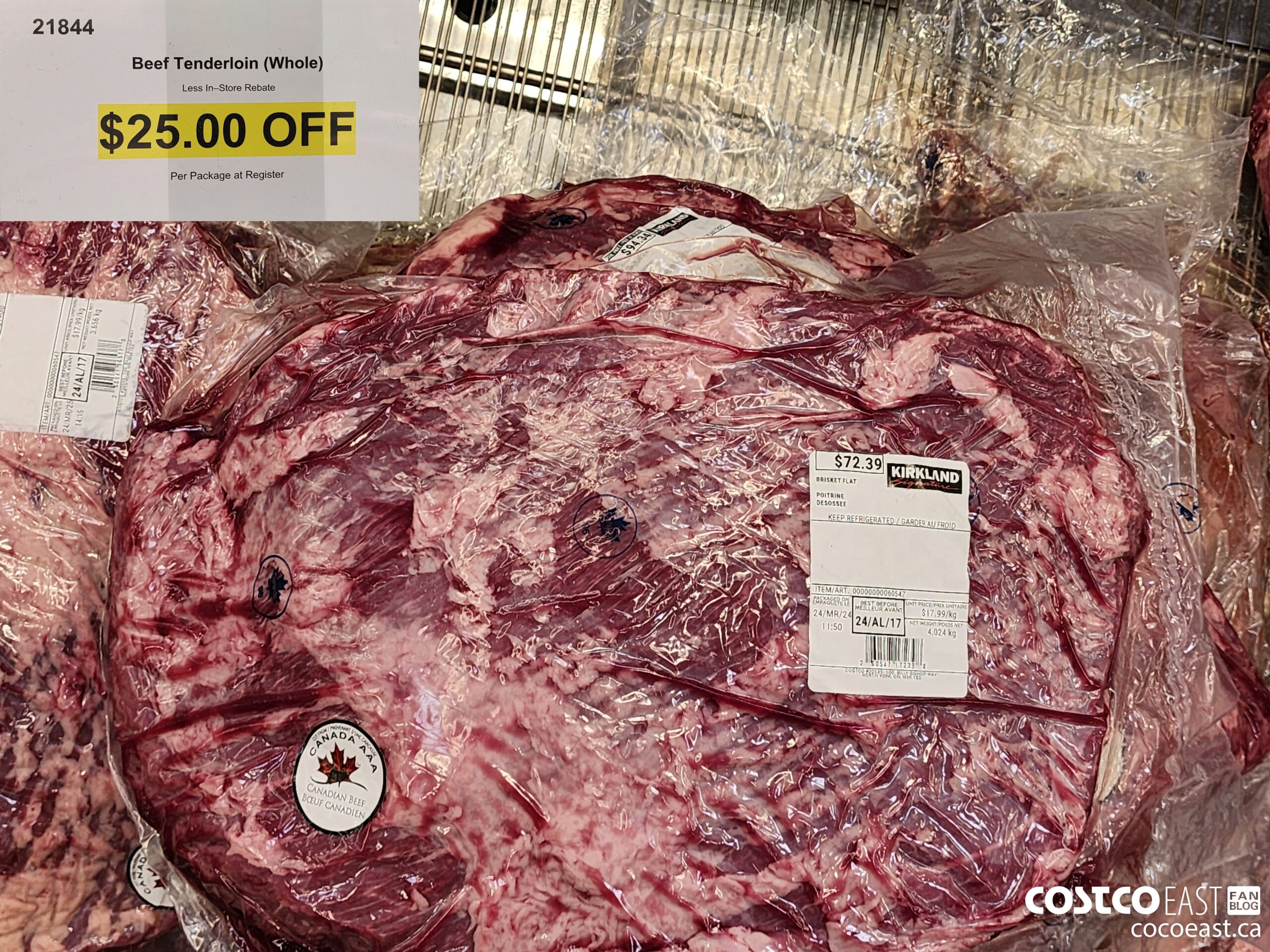21844 BEEF TENDERLOIN (WHOLE) ($25.00 INSTANT SAVINGS)