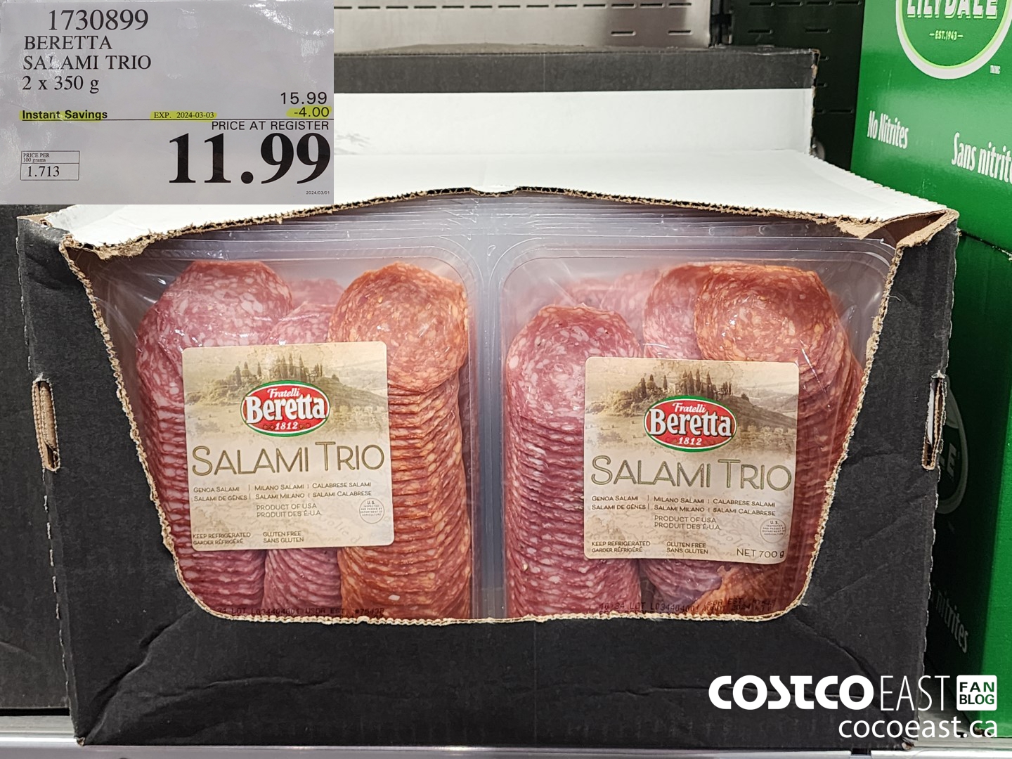 1730899 BERETTA SALAMI TRIO 2 x 350 ($4.00 INSTANT SAVINGS EXPIRES ON 2024-03-03) $11.99