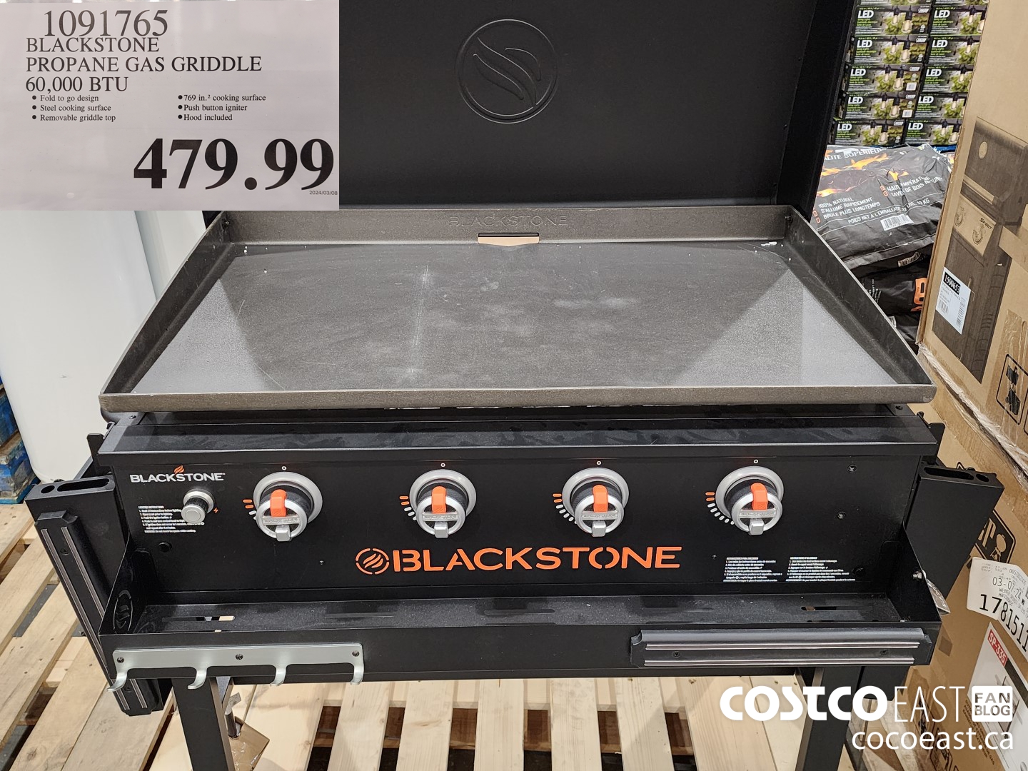 1091765 BLACKSTONE PROPANE GAS GRIDDLE 60,000 BTU $479.99