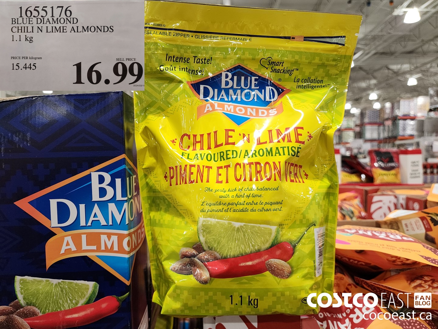 1655176 BLUE DIAMOND CHILI N LIME ALMONDS 1.1 kg $16.99