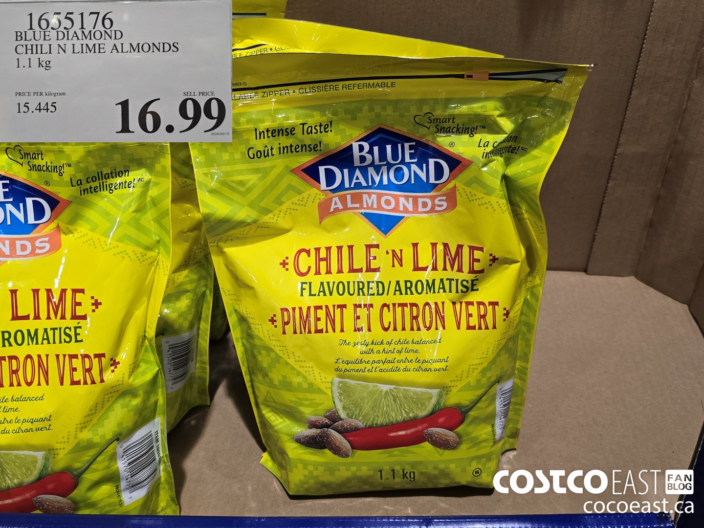 1655176 BLUE DIAMOND CHILI N LIME ALMONDS 1.1 kg $16.99
