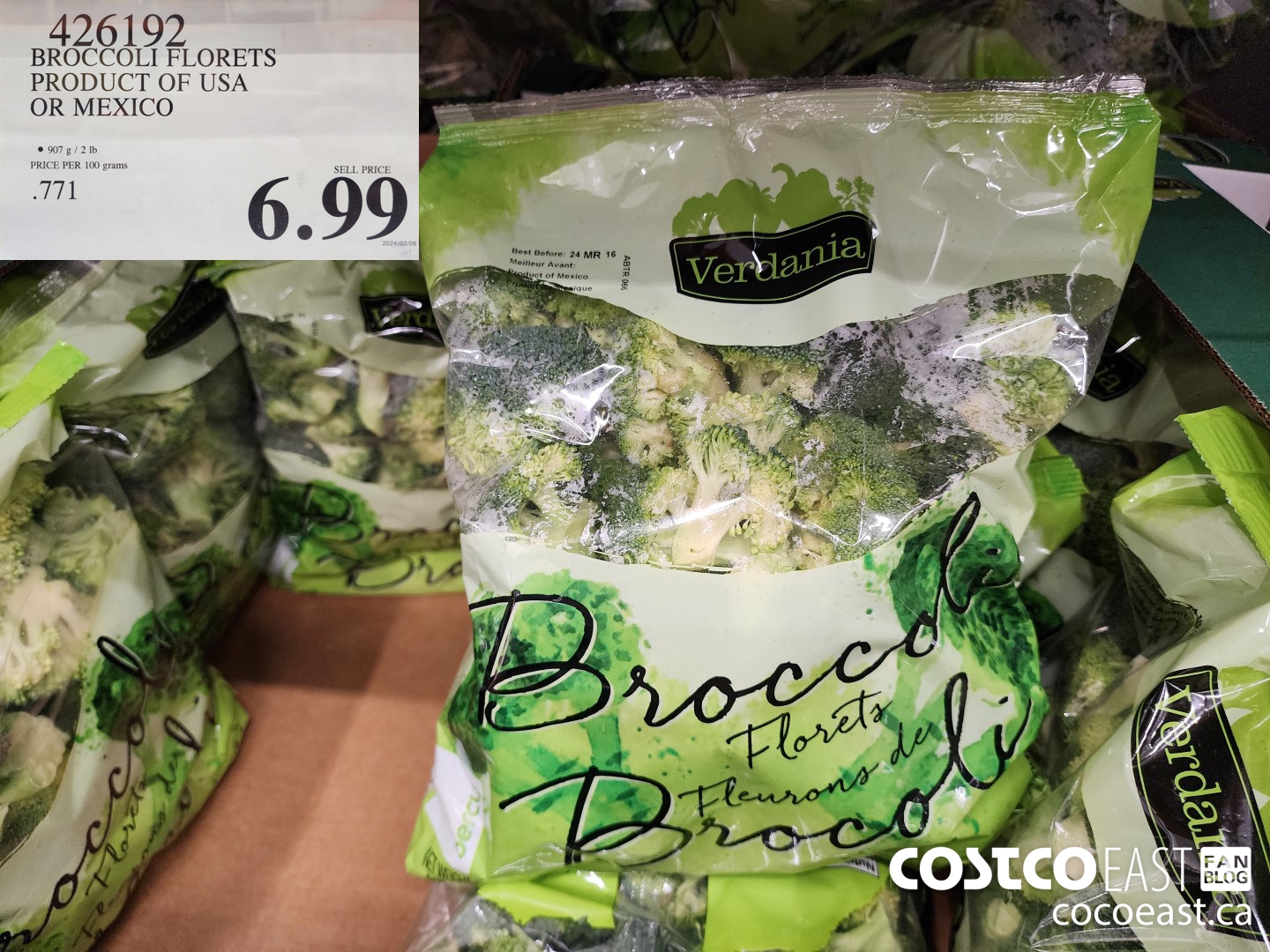 426192 BROCCOLI FLORETS PRODUCT OF USA OR MEXICO $6.99
