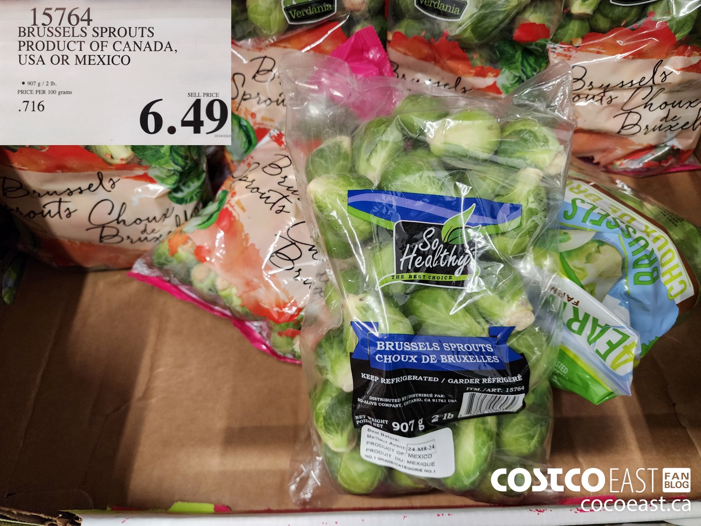15764 BRUSSELS SPROUTS PRODUCT OF CANADA, USA OR MEXICO $6.49