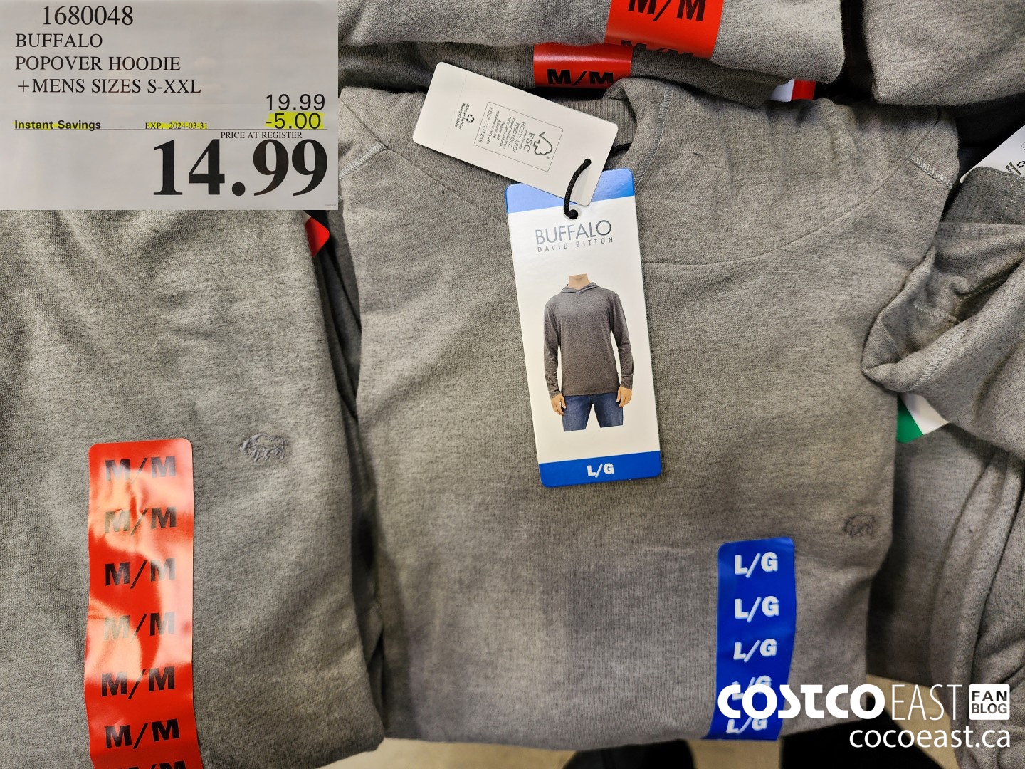 1680048 BUFFALO POPOVER HOODIE +MENS SIZES S-XXL ($5.00 INSTANT SAVINGS EXPIRES ON 2024-03-31) $14.99