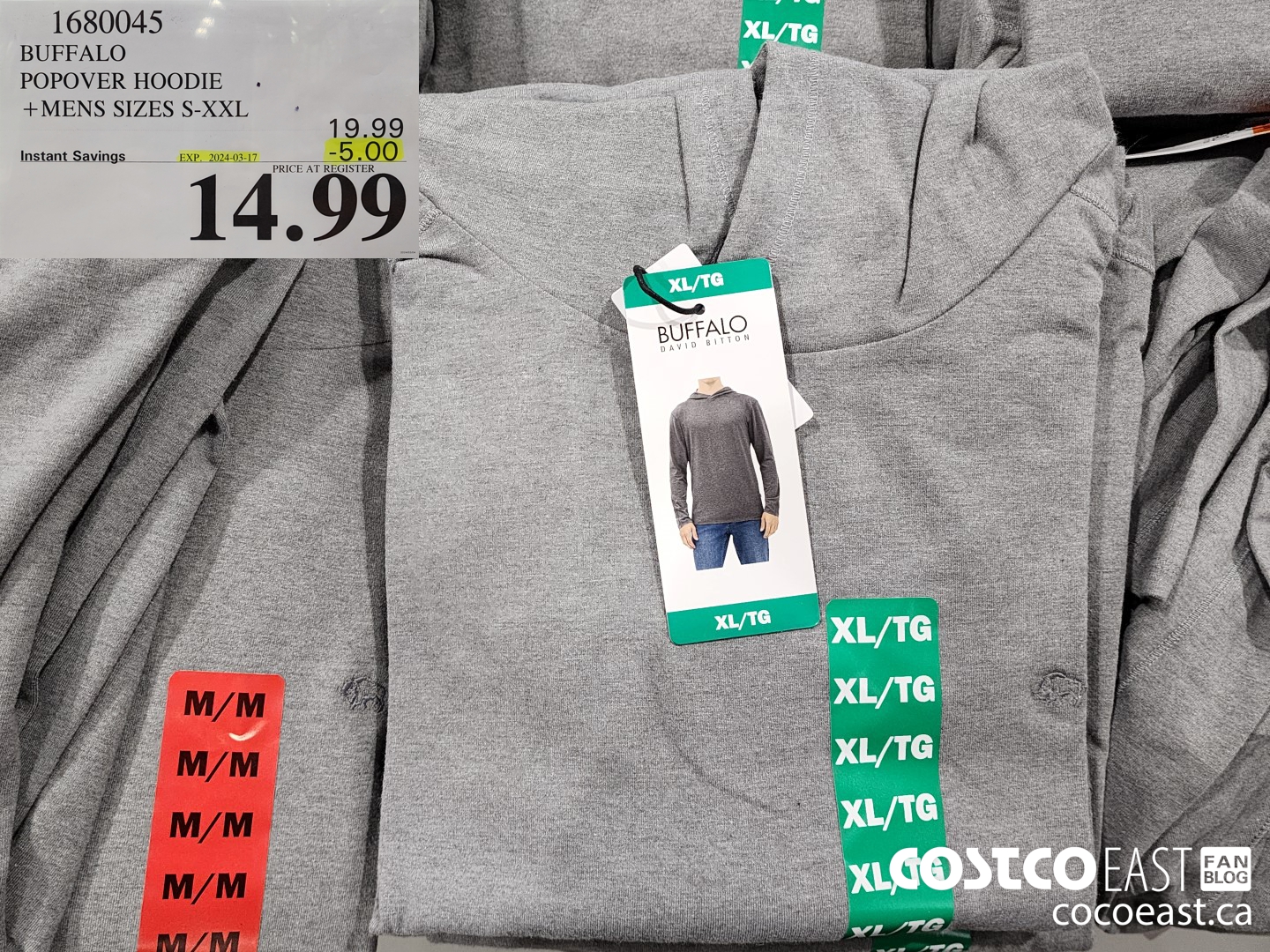 1680045 BUFFALO POPOVER HOODIE + MENS SIZES S-XXL ($5.00 INSTANT SAVINGS EXPIRES ON 2024-03-17) $14.99