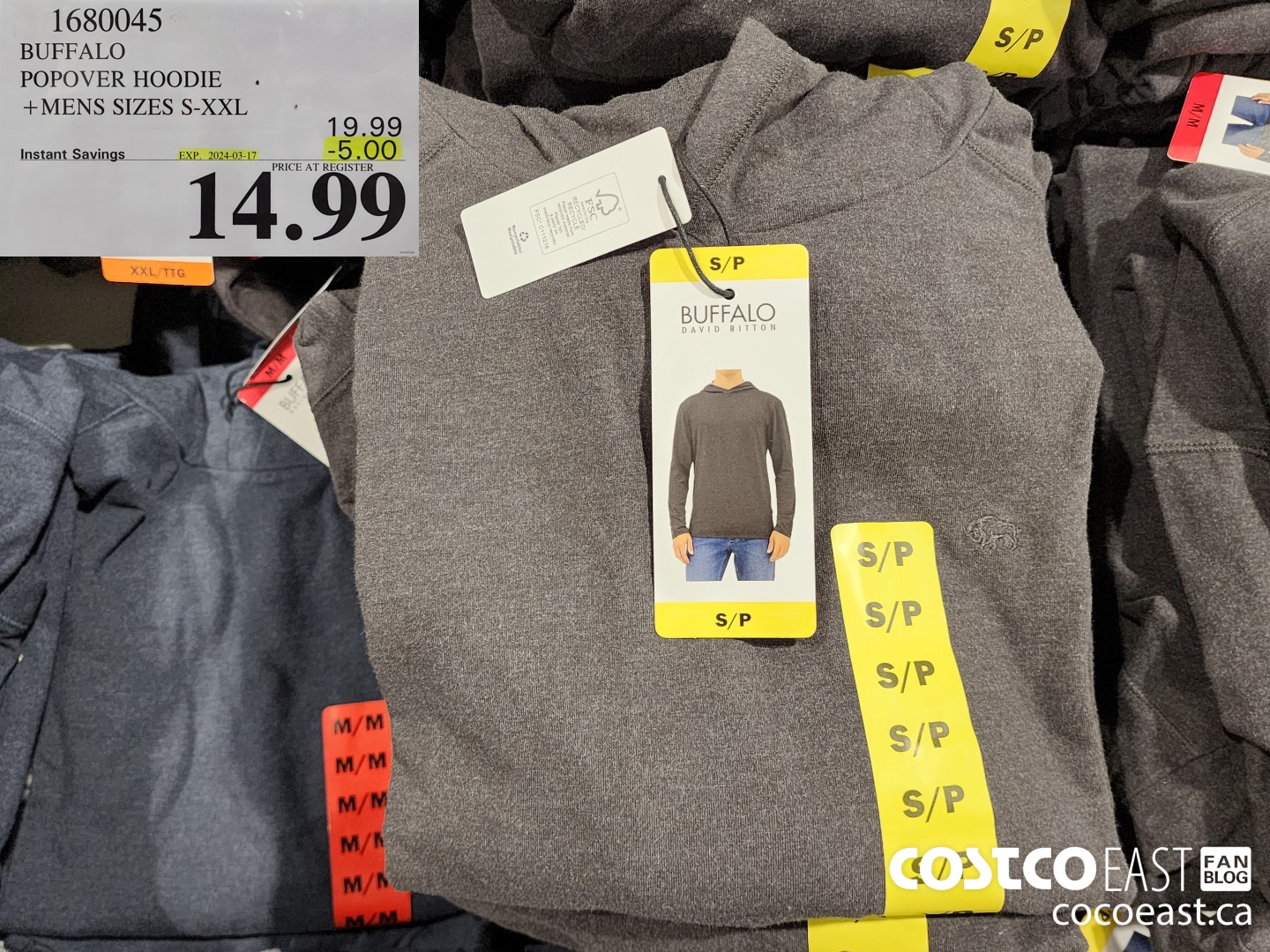 1680045 BUFFALO POPOVER HOODIE + MENS SIZES S-XXL ($5.00 INSTANT SAVINGS EXPIRES ON 2024-03-17) $14.99