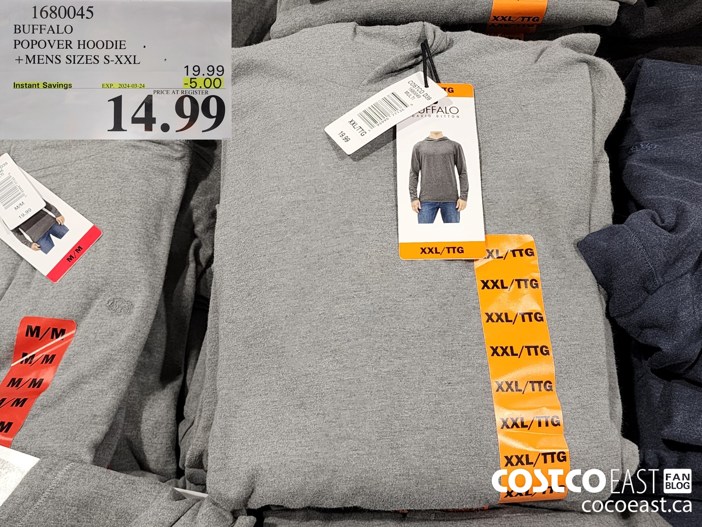 1680045 BUFFALO POPOVER HOODIE + MENS SIZES S-XXL ($5.00 INSTANT SAVINGS EXPIRES ON 2024-03-24) $14.99