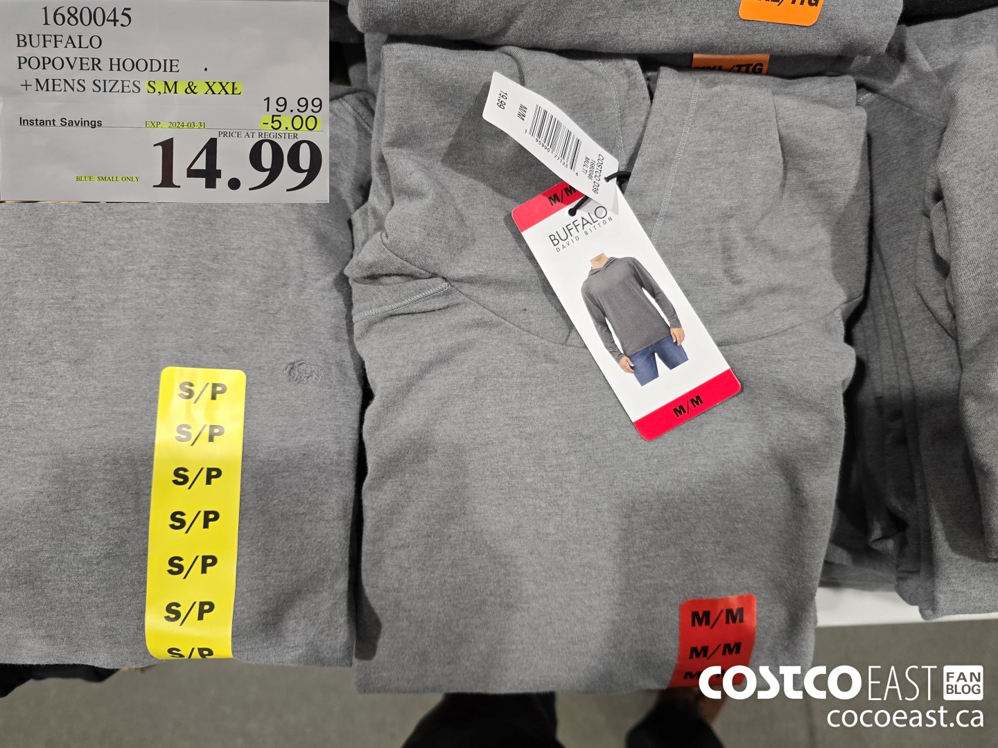 1680045 BUFFALO POPOVER HOODIE + MENS SIZES S, M XXL ($5.00 INSTANT SAVINGS EXPIRES ON 2024-03-24) $14.99