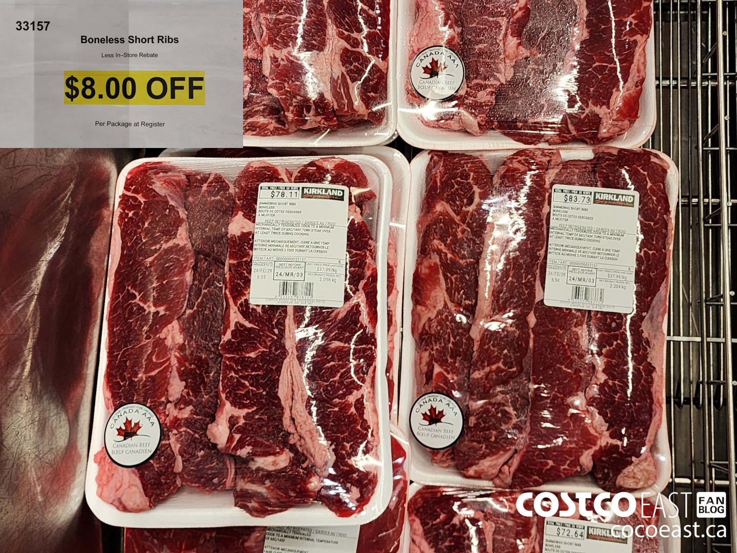 33157 Boneless Short Ribs ($8.00 INSTANT SAVINGS)