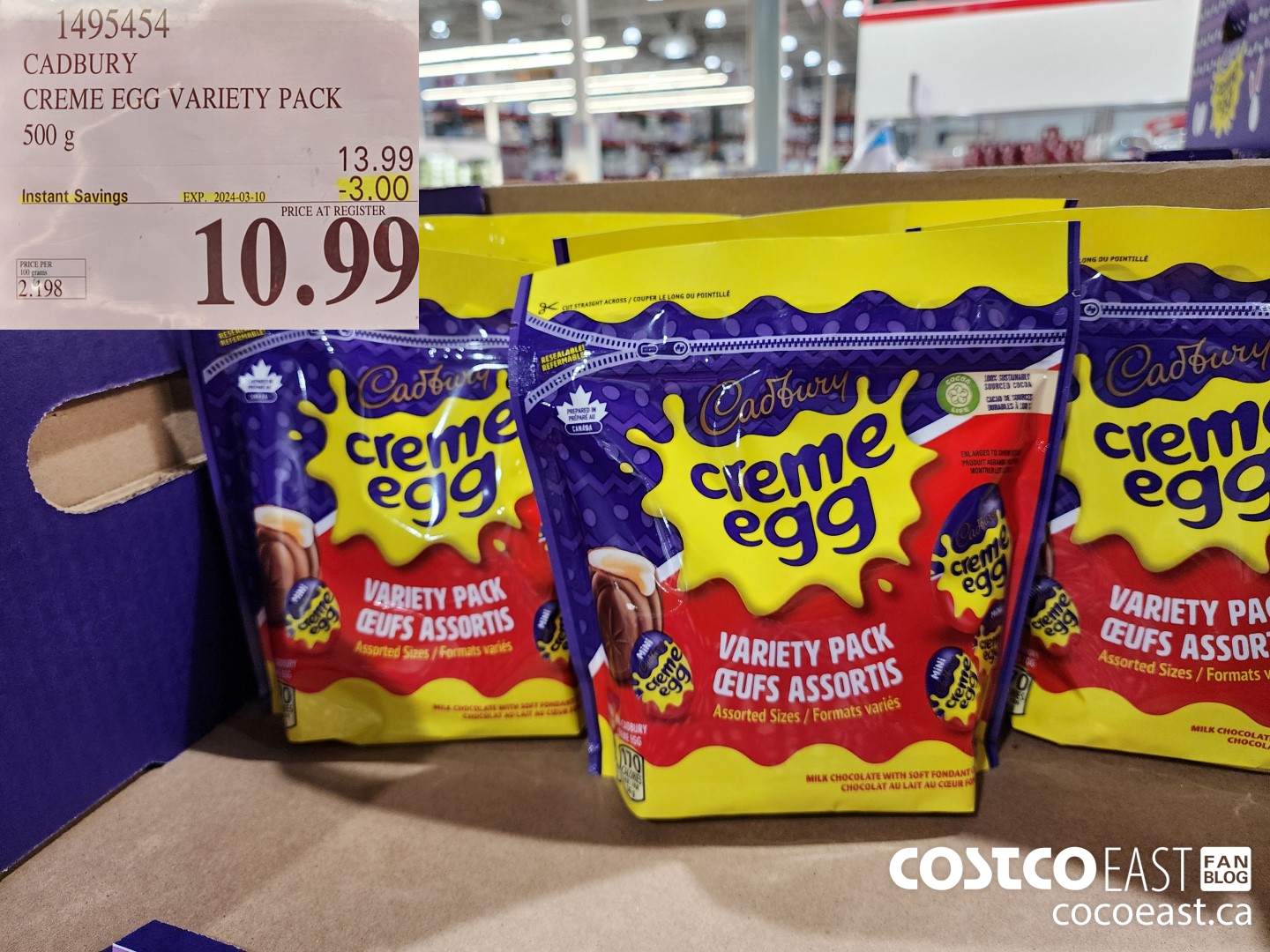 1495454 CADBURY CREME EGG VARIETY PACK 500g ($3.00 INSTANT SAVINGS EXPIRES ON 2024-03-10) $10.99