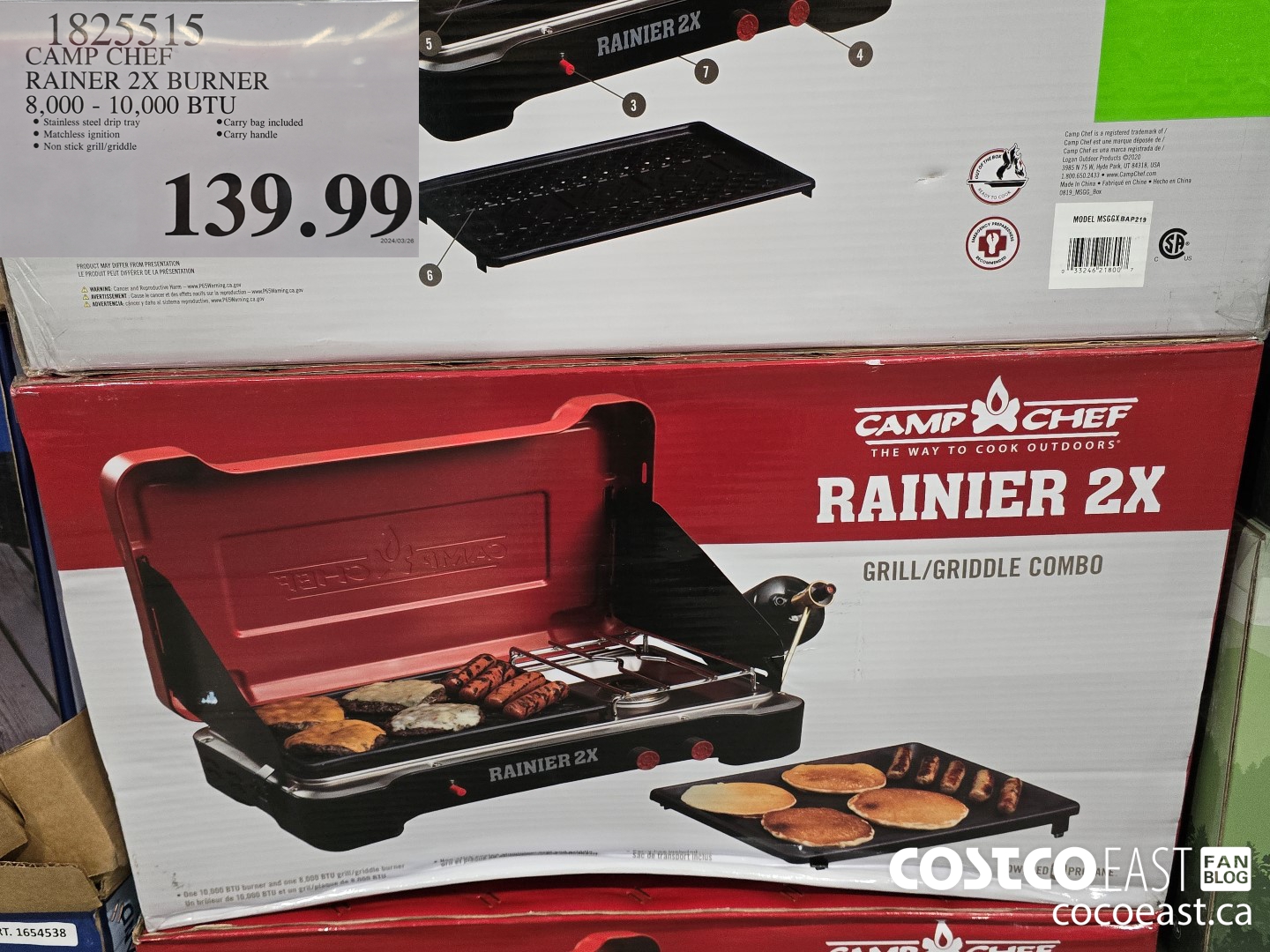 1825515 CAMP CHEF RAINER 2X BURNER 8,000 - 10,000 BTU $139.99