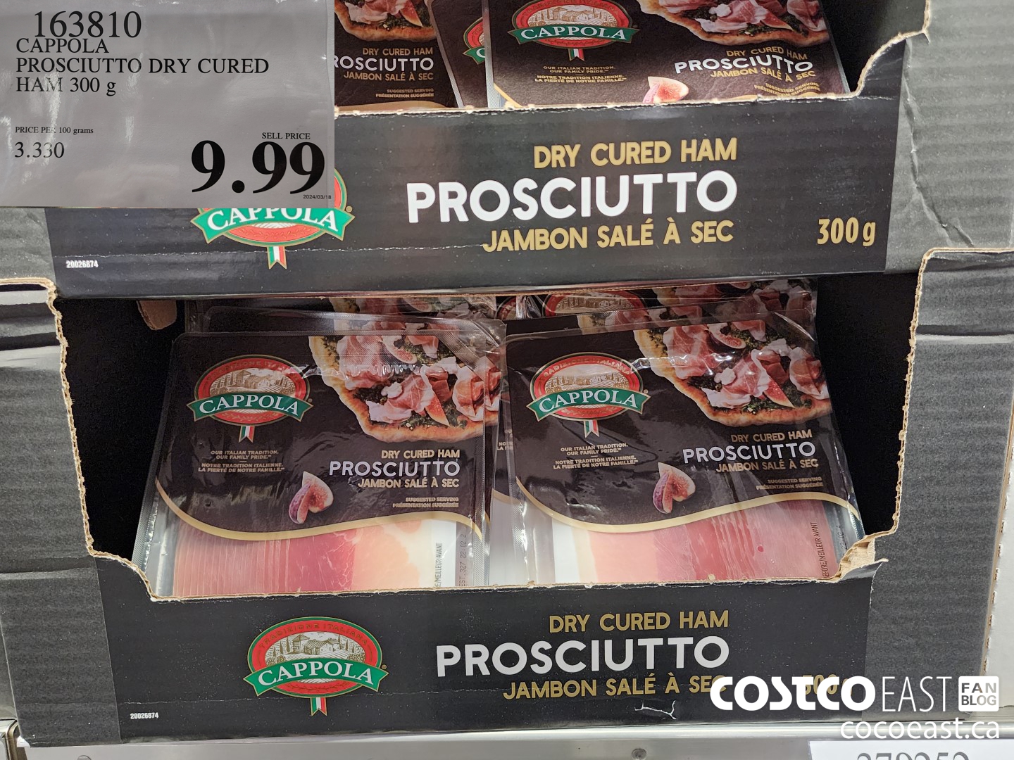 163810 CAPPOLA PROSCIUTTO DRY CURED HAM 300G $9.99