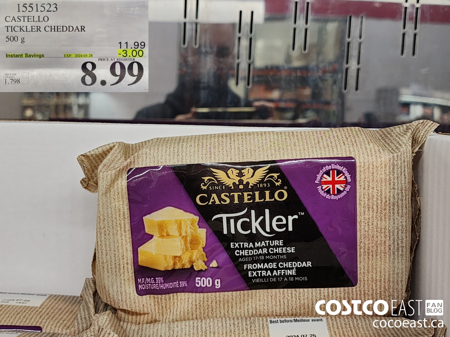 1551523 CASTELLO TICKLER CHEDDAR 500 g ($3.00 INSTANT SAVINGS EXPIRES ON 2024-03-28) $8.99