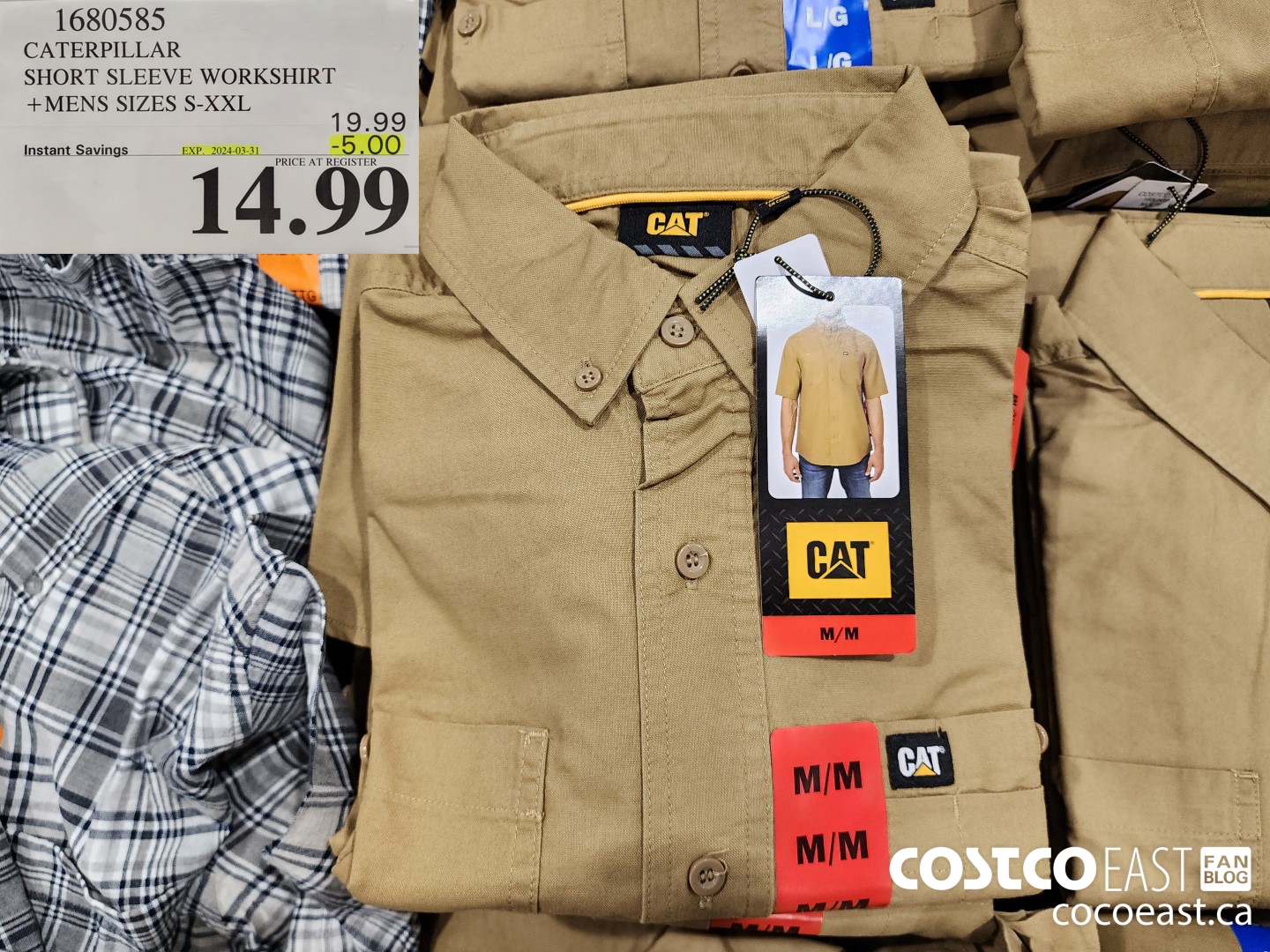 1680585 CATERPILLAR SHORT SLEEVE WORKSHIRT +MENS SIZES S-XXL ($5.00 INSTANT SAVINGS EXPIRES ON 2024-03-31) $14.99
