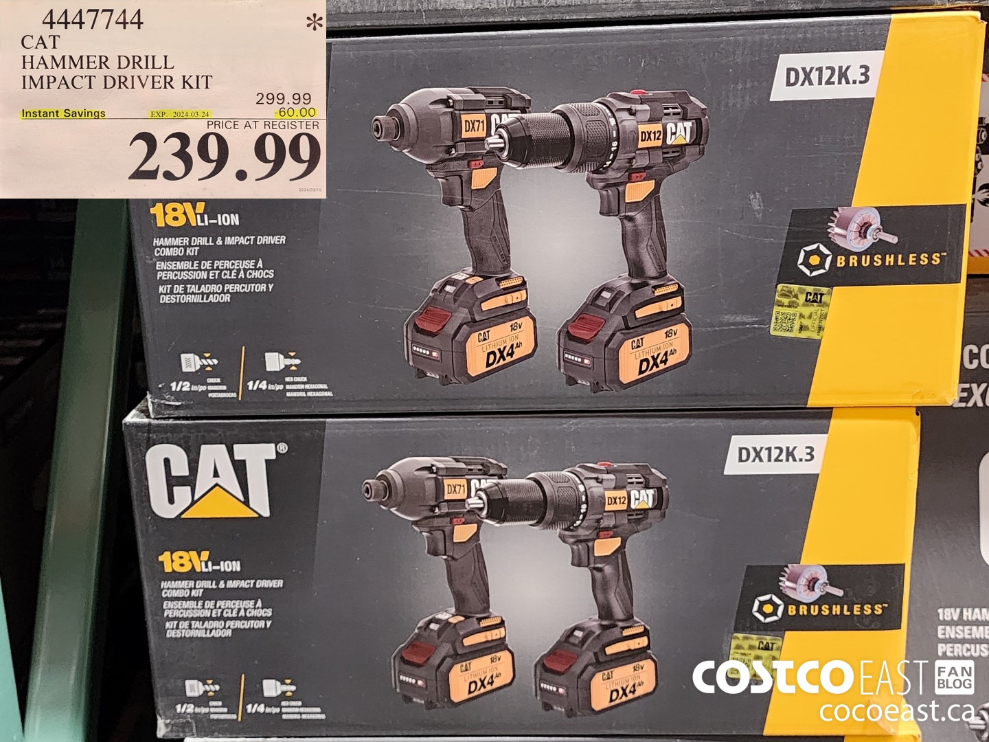 4447744 CAT HAMMER DRILL IMPACT DRIVER KIT ($60.00 INSTANT SAVINGS EXPIRES ON 2024-03-24) $239.99