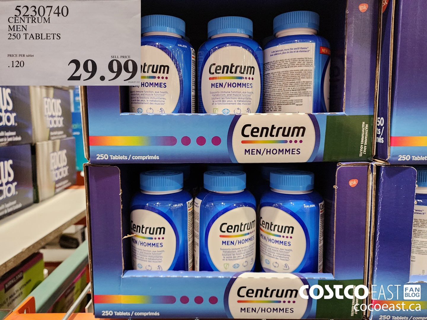 5230740 CENTRUM MEN 250 TABLETS $29.99