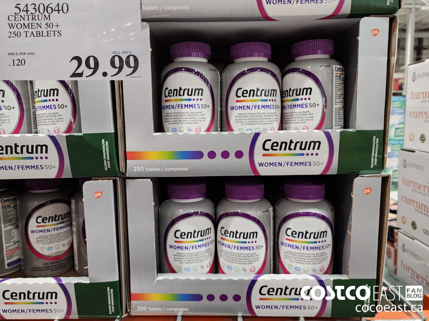 5430640 CENTRUM WOMEN 50+ 250 TABLETS $29.99