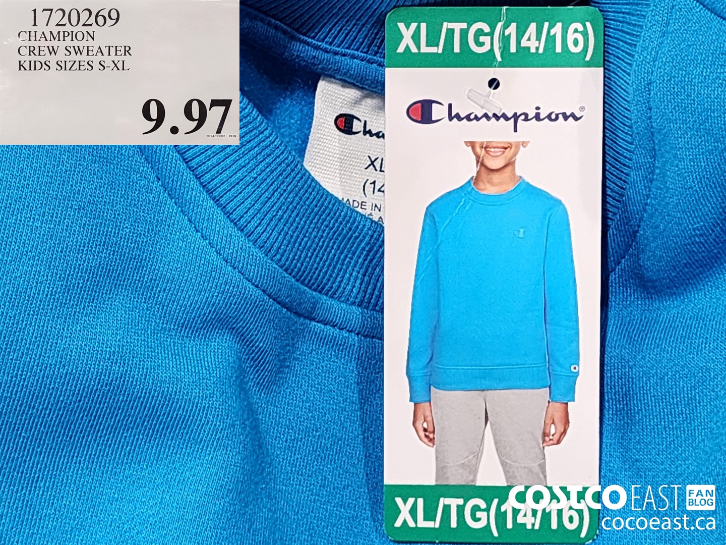 1720269 CHAMPION CREW SWEATER KIDS SIZES S-XXL $9.97