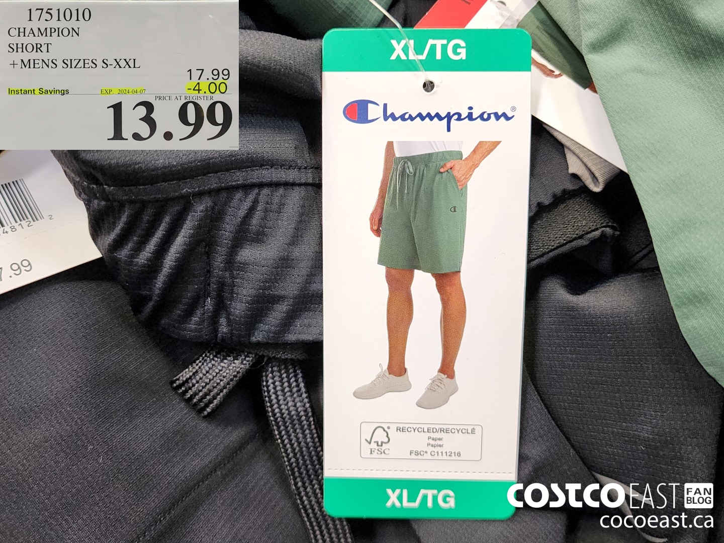 1751010 CHAMPION SHORT + MENS SIZES S-XXL ($4.00 INSTANT SAVINGS EXPIRES ON 2024-04-07) $13.99