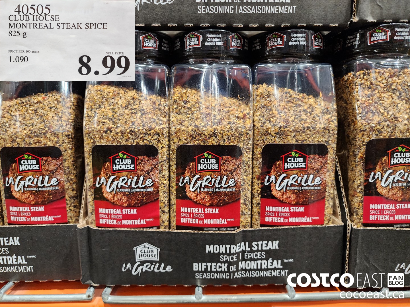 40505 CLUBHOUSE MONTREAL STEAK SPICE 825 G $8.99