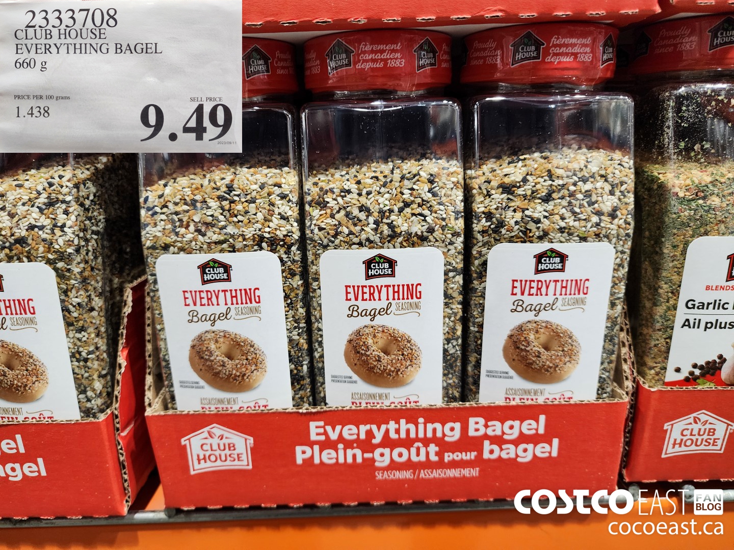 2333708 CLUB HOUSE EVERYTHING BAGEL 660 g $9.49