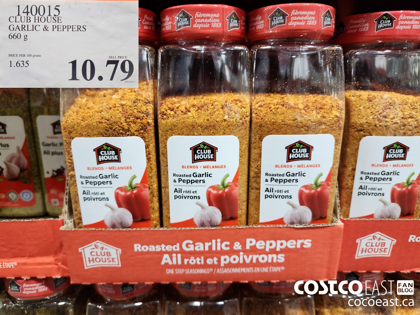140015 CLUB HOUSE GARLIC & PEPPERS 660 G $10.79