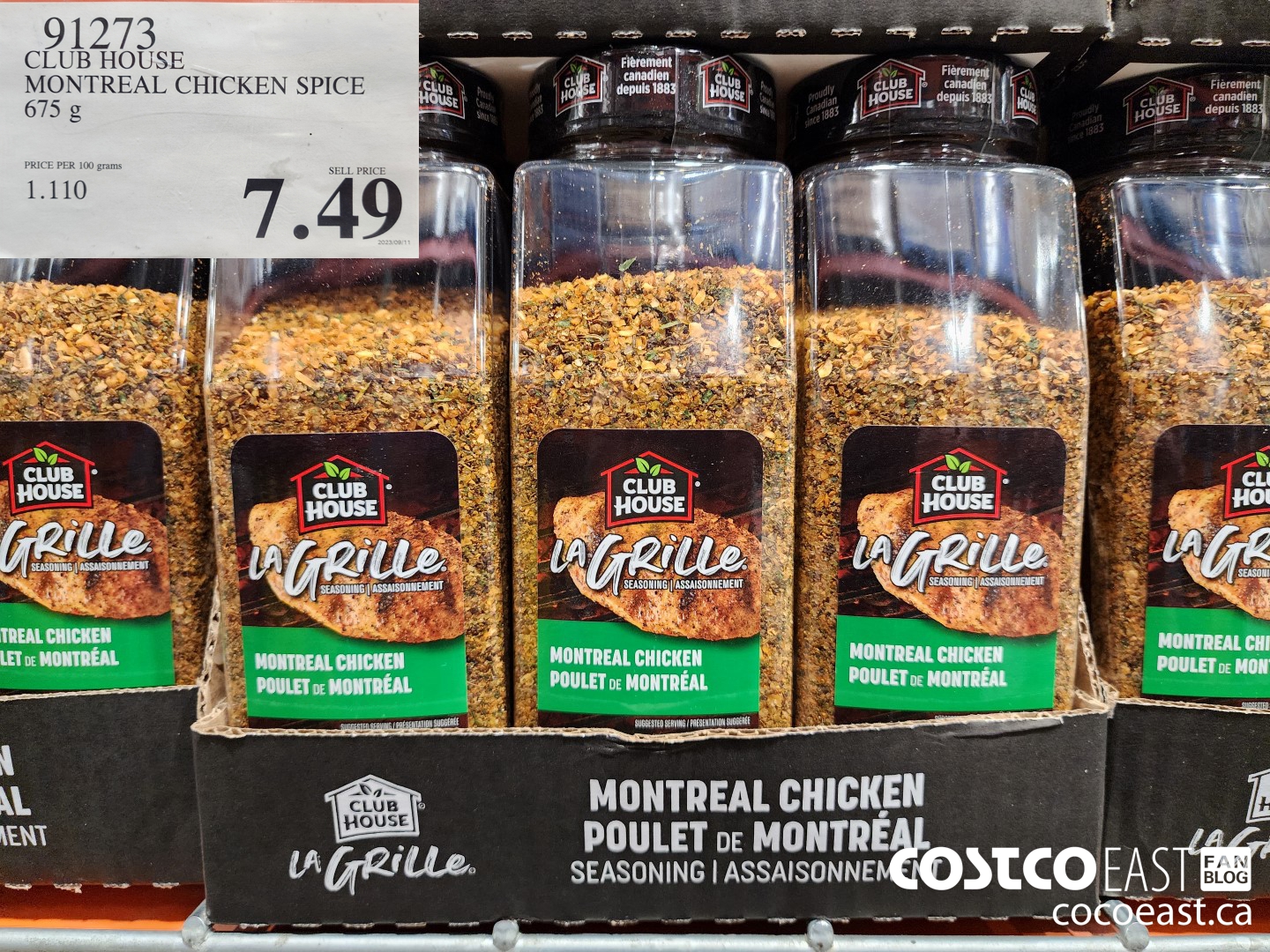 91273 CLUB HOUSE MONTREAL CHICKEN SPICE 675 G $7.49