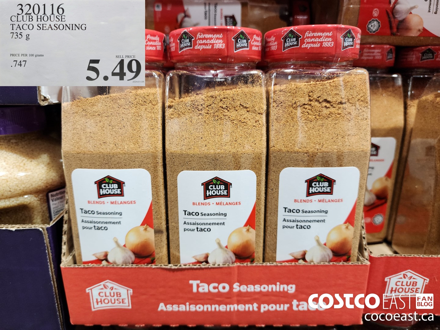 320116 CLUB HOUSE TACO SEASONING 735 G $5.49