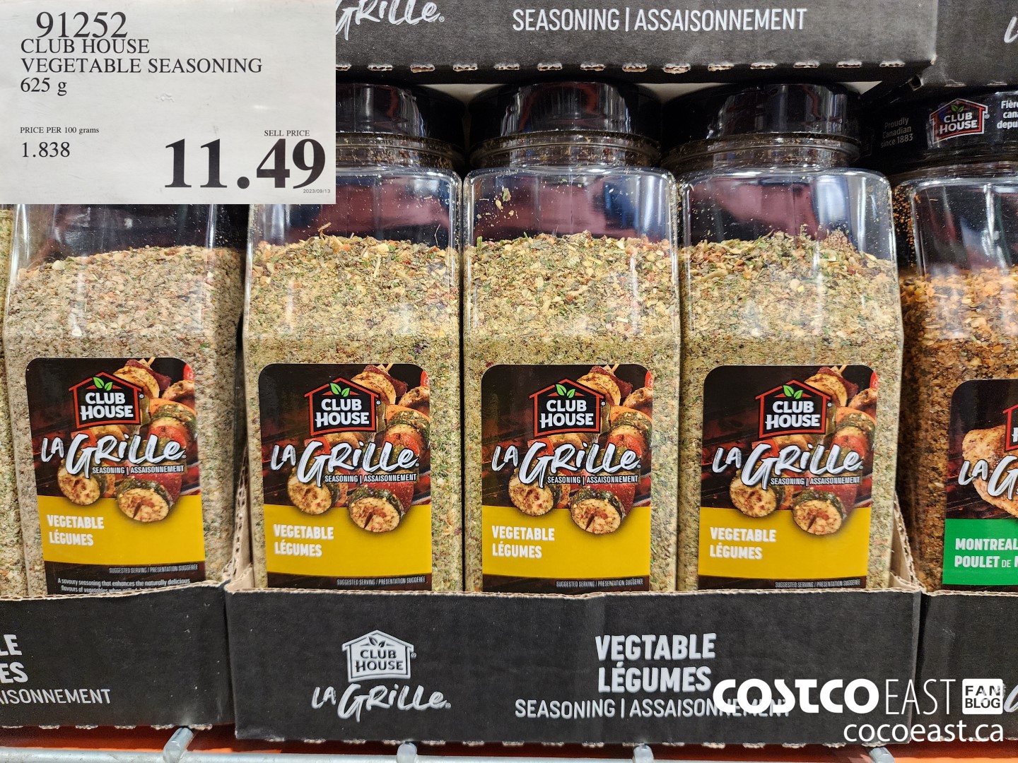 91252 CLUB HOUSE VEGETABLE SEASONING 625 g $11.49