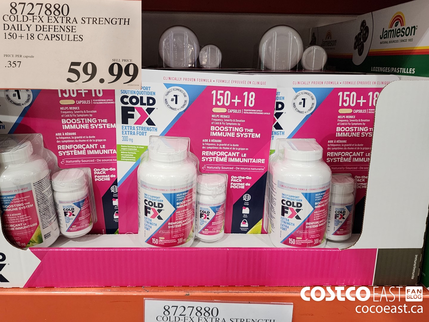 8727880 COLD-FX EXTRA STRENGTH DAILY DEFENSE 150 + 18 CAPSULES $59.99