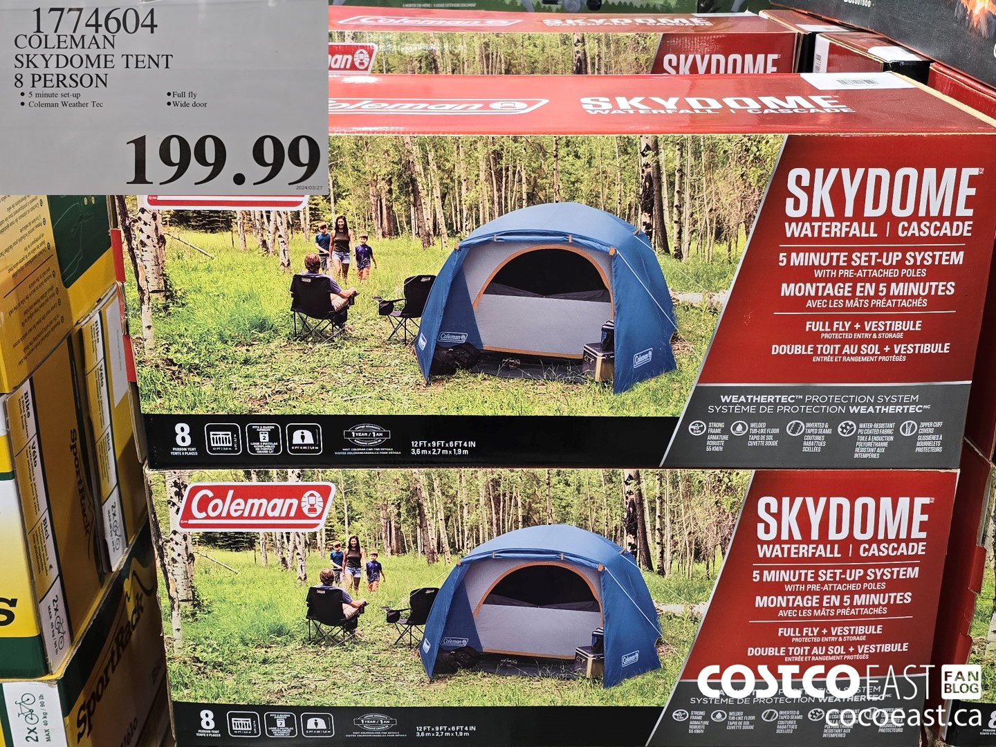 1774604 COLEMAN SKYDOME TENT 5 PERSON $199.99