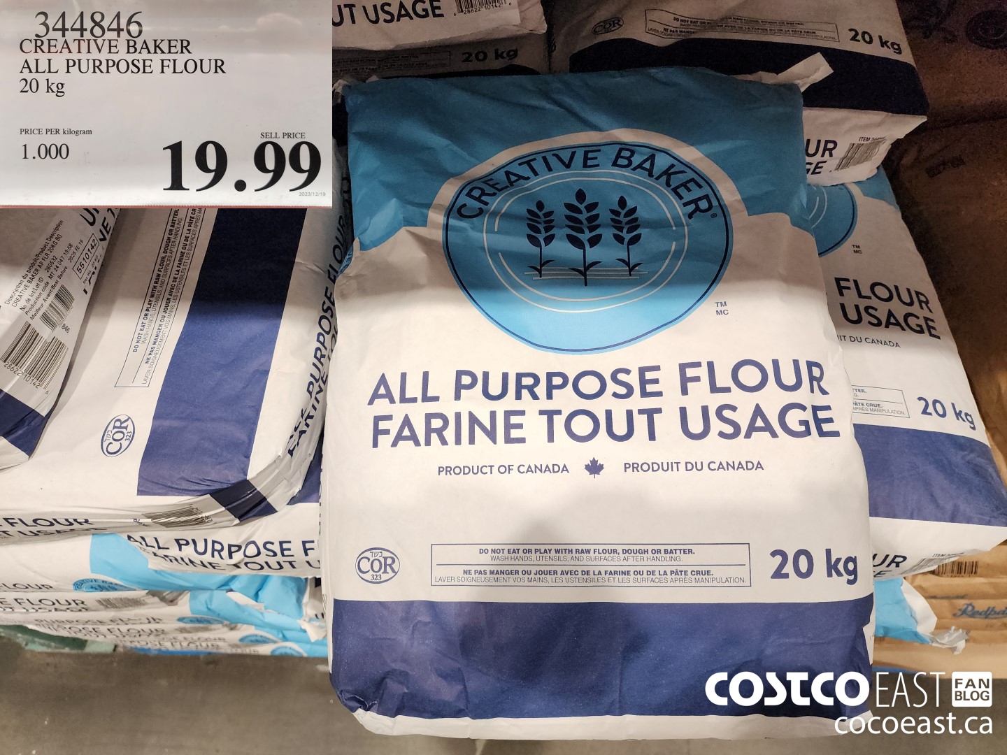 344846 CREATIVE BAKER ALL PURPOSE FLOUR 20 KG $19.99