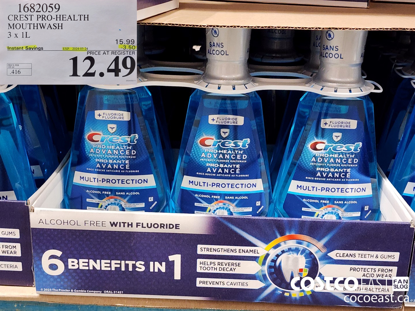 1682059 CREST PRO-HEALTH MOUTHWASH 3 X 1L ($3.50 INSTANT SAVINGS EXPIRES ON 2024-03-24) $15.99
