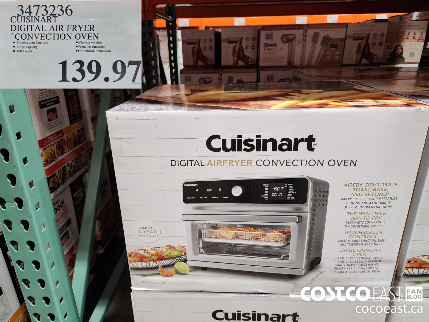 3473236 CUISINART DIGITAL AIR FRYER CONVECTION OVEN $139.97