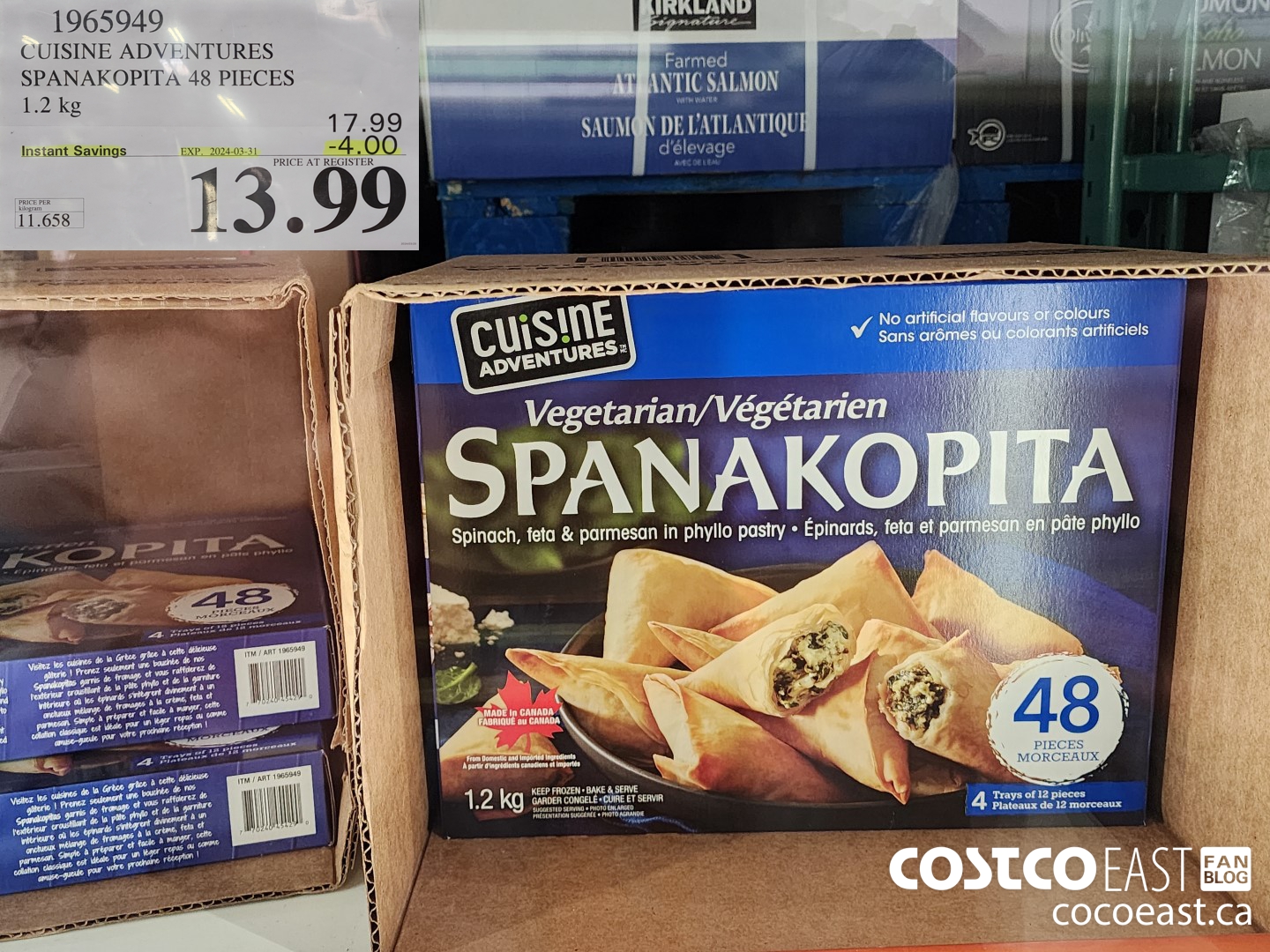 1965949 CUISINE ADVENTURES SPANAKOPITA 48 PIECES 1.2 KG ($4.00 INSTANT SAVINGS EXPIRES ON 2024-03-31) $13.99