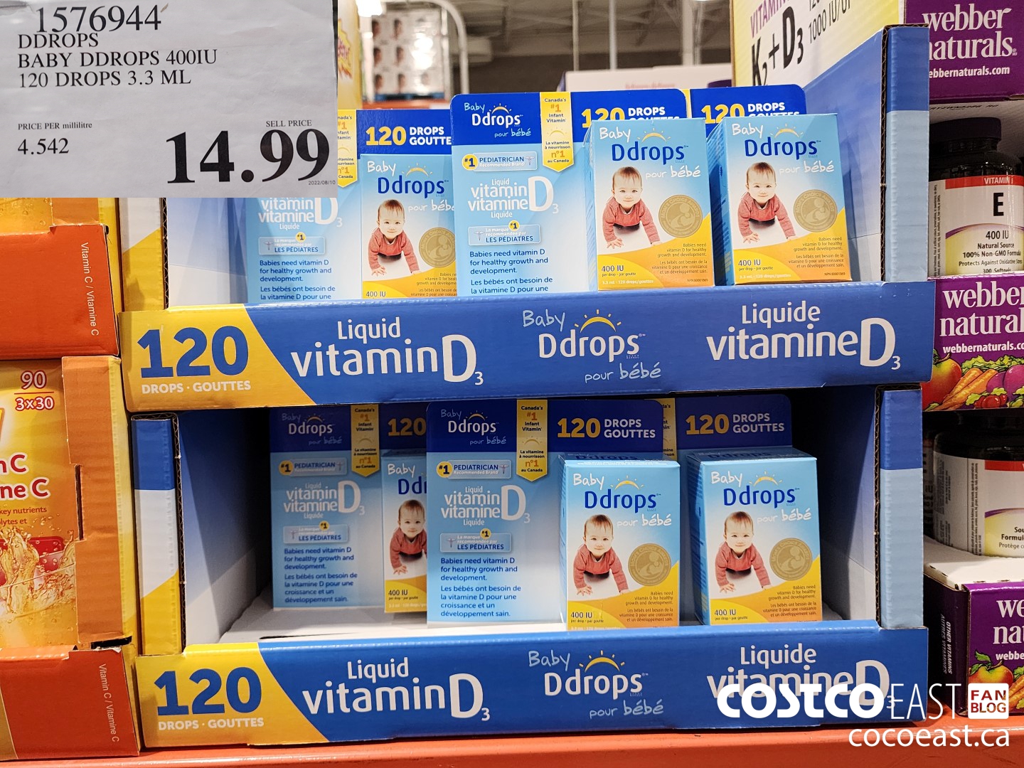 1576944 DDROPS BABY DDROPS 400I1U 120 DROPS 3.3 ML $14.99