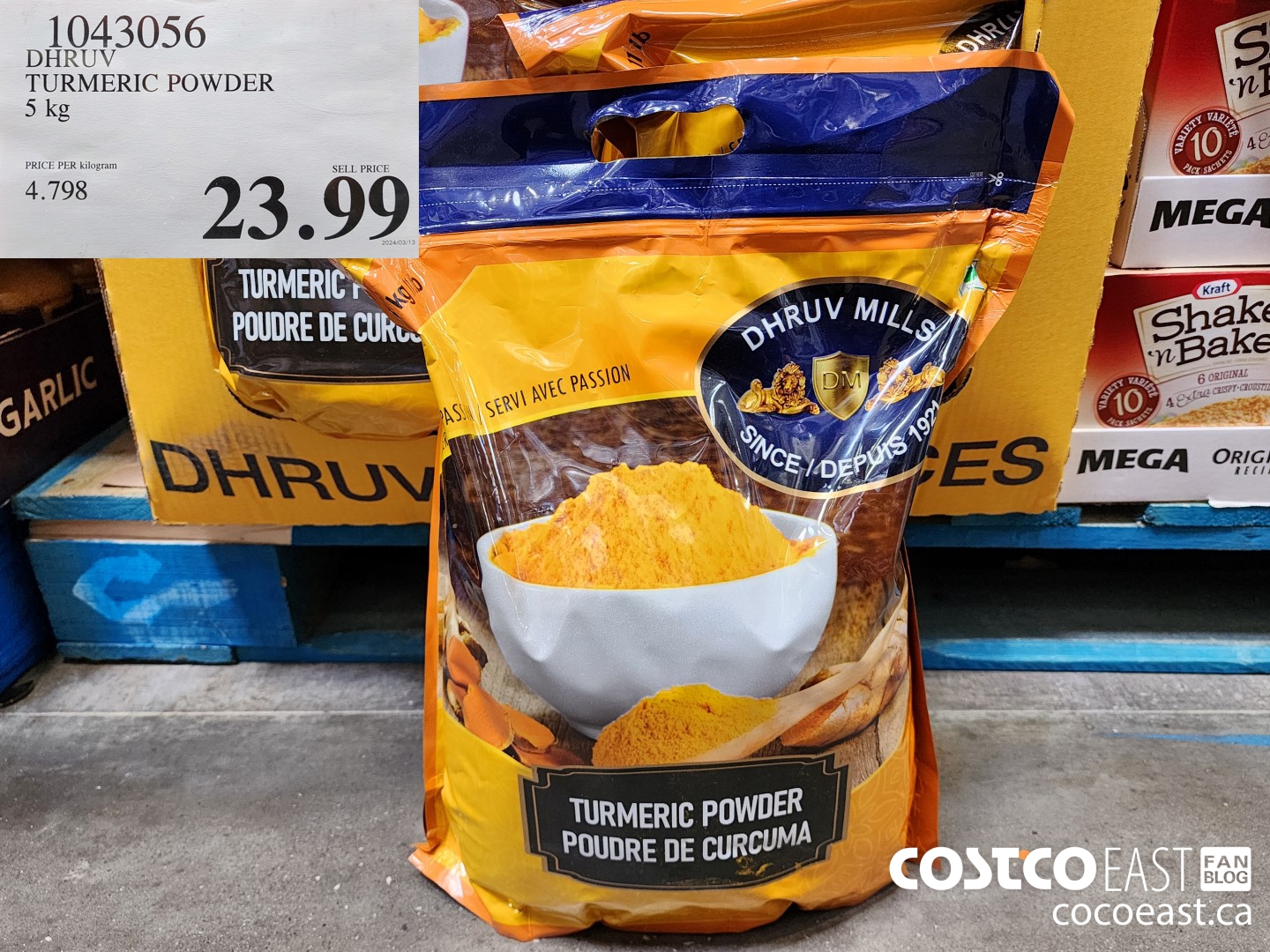 1043056 DHRUV TURMERIC POWDER  5 kg $23.99