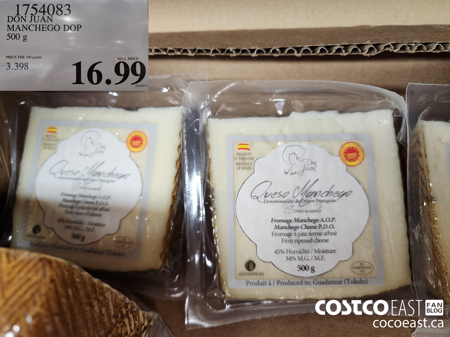 1754083 DON JUAN MANCHEGO DOP 500 G $16.99