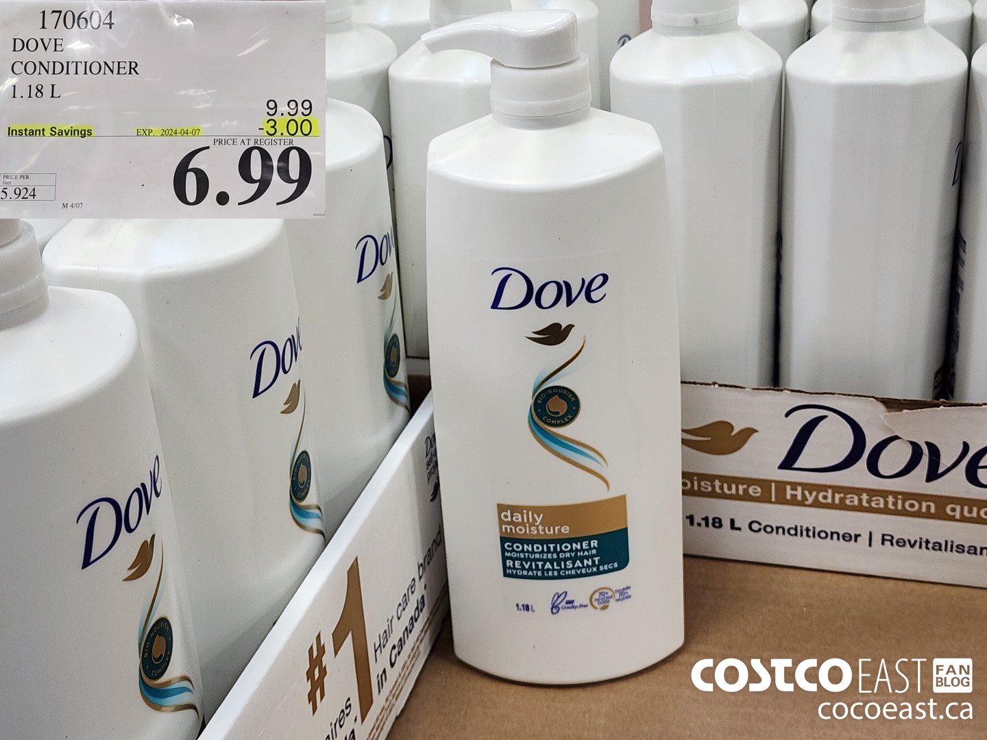 170604 DOVE CONDITIONER 1.18L ($3.00 INSTANT SAVINGS EXPIRES ON 2024-04-07) $6.99