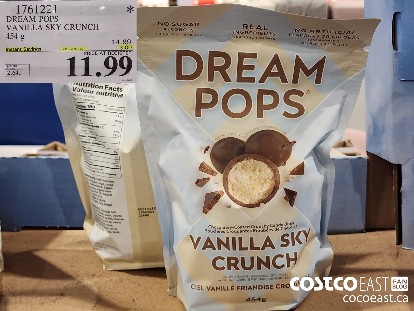 1761221 DREAM POPS VANILLA SKY CRUNCH 454 g ($3.00 INSTANT SAVINGS EXPIRES ON 2024-03-10) $11.99