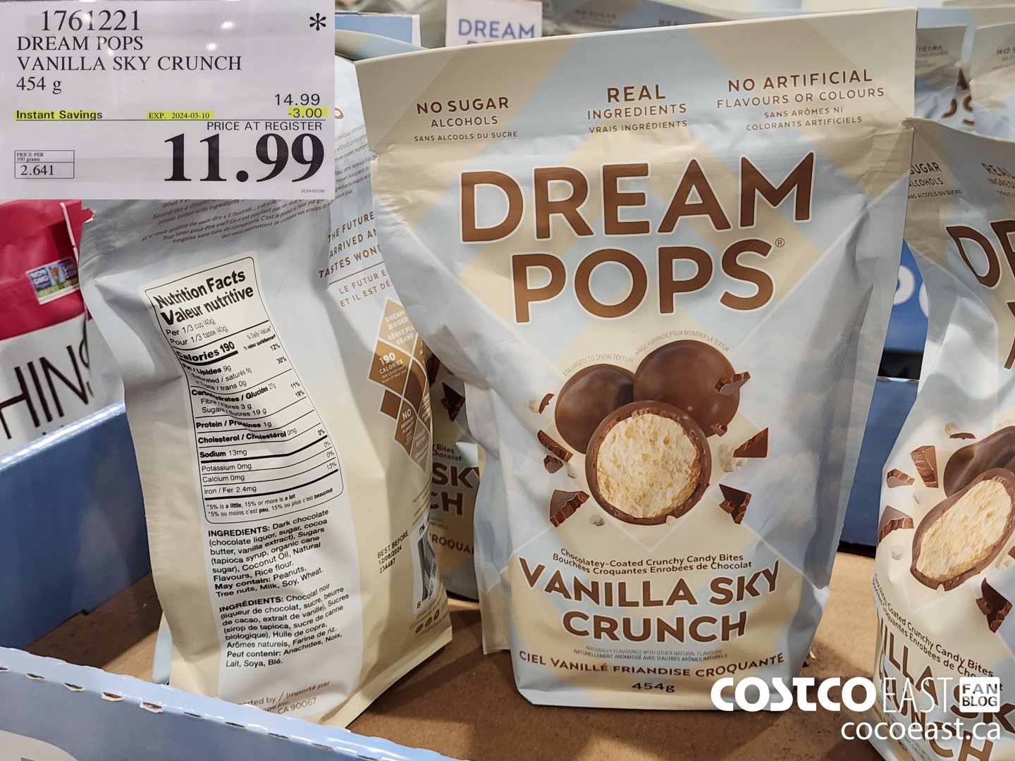 1761221 DREAM POPS VANILLA SKY CRUNCH 454 g ($3.00 INSTANT SAVINGS EXPIRES ON 2024-03-10) $11.99