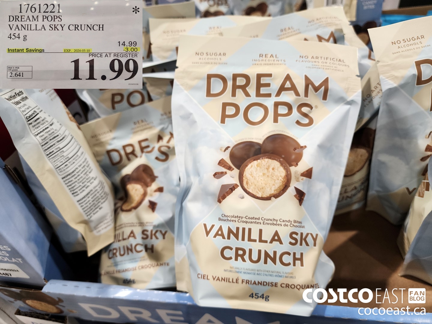 1761221 DREAM POPS VANILLA SKY CRUNCH 454 g ($3.00 INSTANT SAVINGS EXPIRES ON 2024-03-10) $11.99