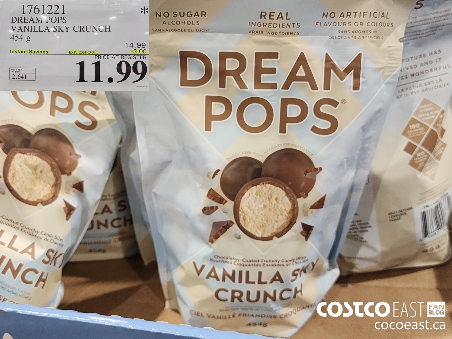 1761221 DREAM POPS VANILLA SKY CRUNCH 454 g ($3.00 INSTANT SAVINGS EXPIRES ON 2024-03-31) $11.99